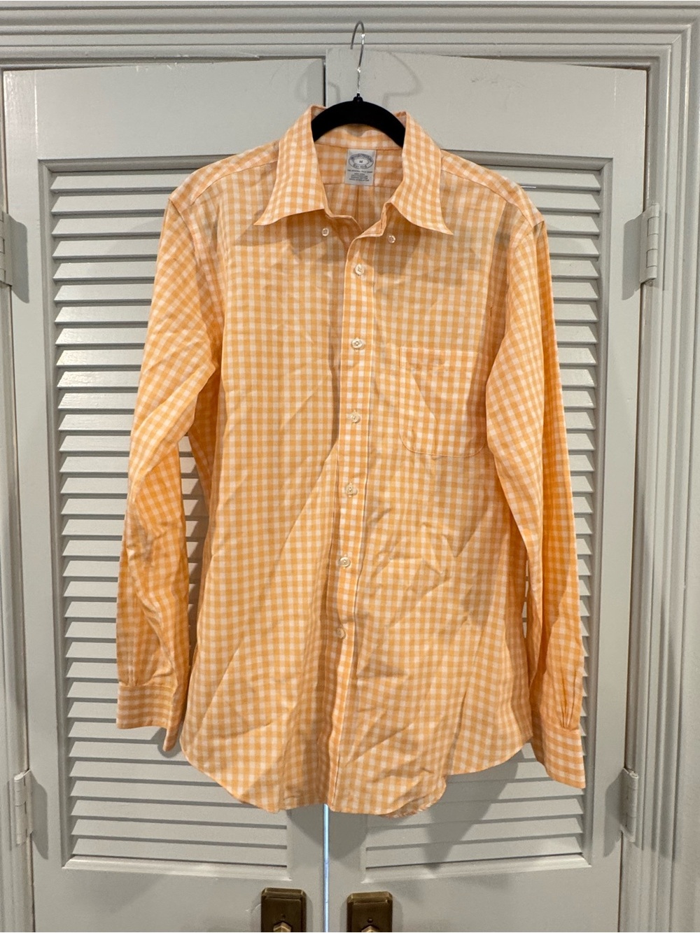 Brooks Brothers Orange Gingham Dress Shirt